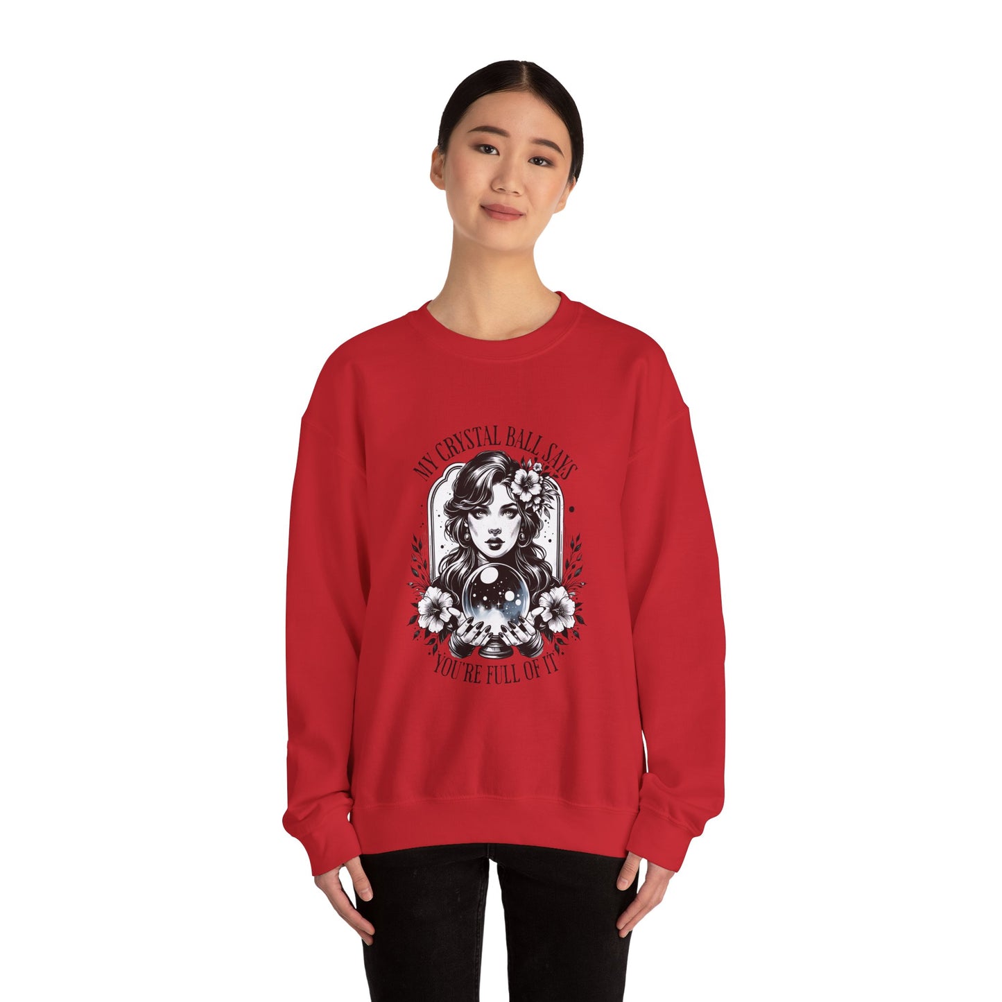 Mystical Crystal Ball Sweatshirt, Unisex Crewneck Pullover for Astrology Lovers, Boho Gift, Halloween Apparel, Daily Wear