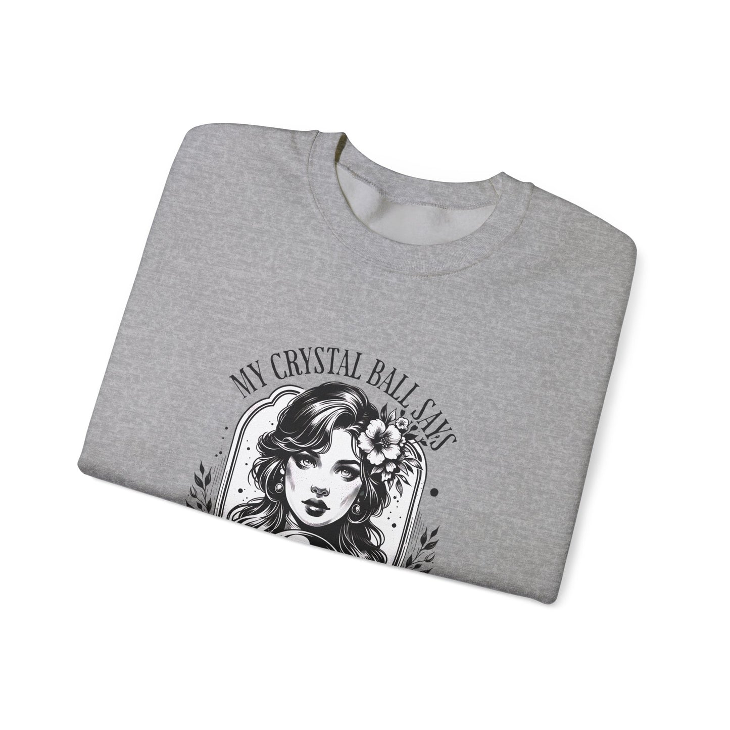 Mystical Crystal Ball Sweatshirt, Unisex Crewneck Pullover for Astrology Lovers, Boho Gift, Halloween Apparel, Daily Wear