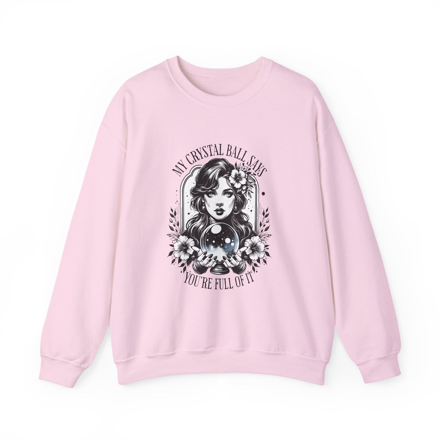Mystical Crystal Ball Sweatshirt, Unisex Crewneck Pullover for Astrology Lovers, Boho Gift, Halloween Apparel, Daily Wear