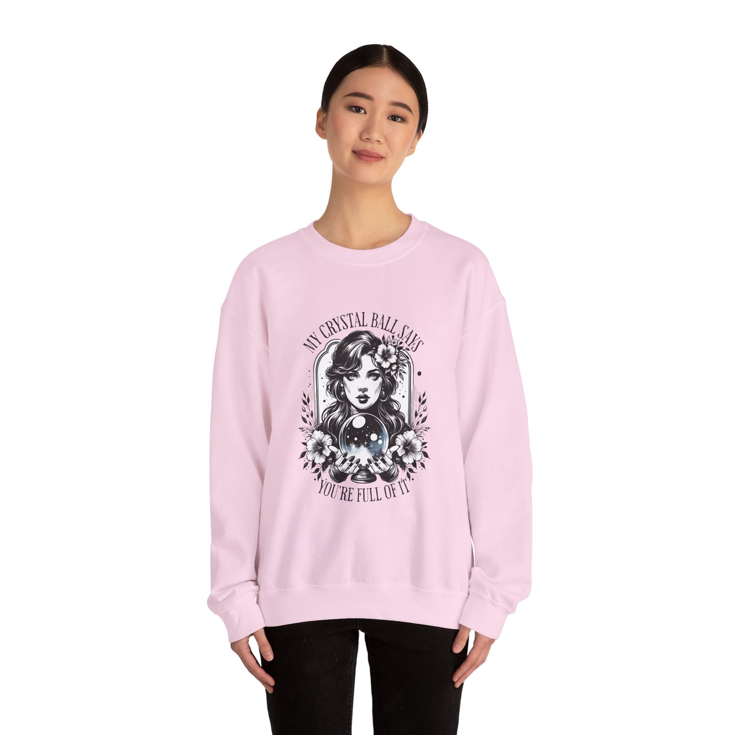 Mystical Crystal Ball Sweatshirt, Unisex Crewneck Pullover for Astrology Lovers, Boho Gift, Halloween Apparel, Daily Wear