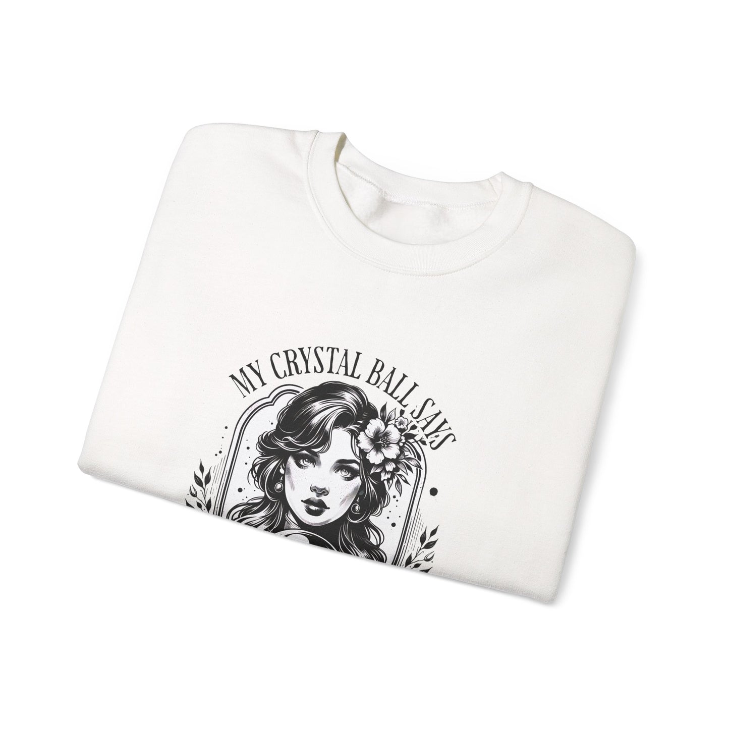 Mystical Crystal Ball Sweatshirt, Unisex Crewneck Pullover for Astrology Lovers, Boho Gift, Halloween Apparel, Daily Wear