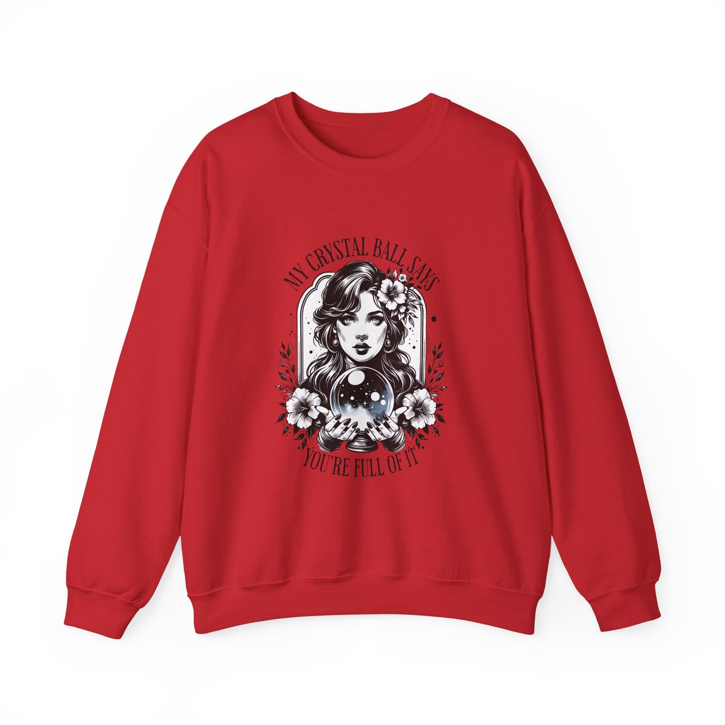 Mystical Crystal Ball Sweatshirt, Unisex Crewneck Pullover for Astrology Lovers, Boho Gift, Halloween Apparel, Daily Wear
