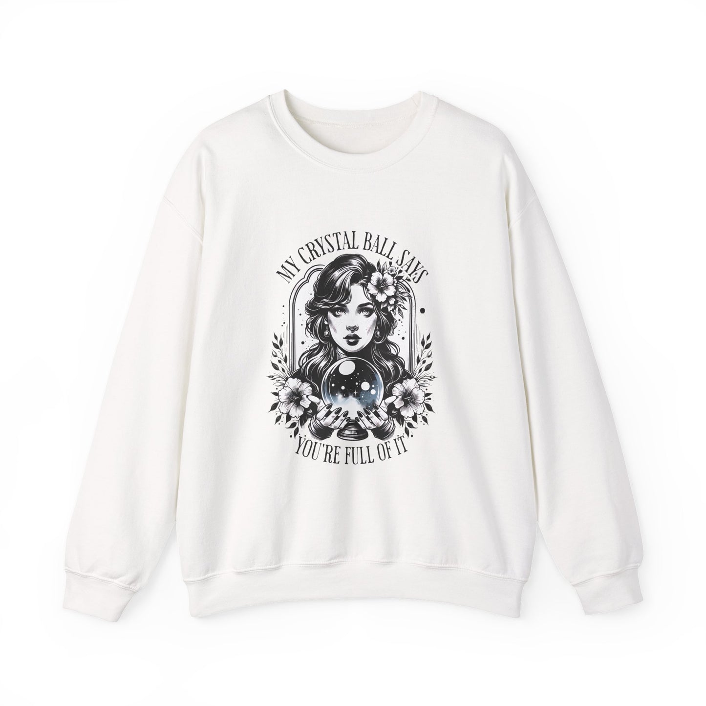 Mystical Crystal Ball Sweatshirt, Unisex Crewneck Pullover for Astrology Lovers, Boho Gift, Halloween Apparel, Daily Wear