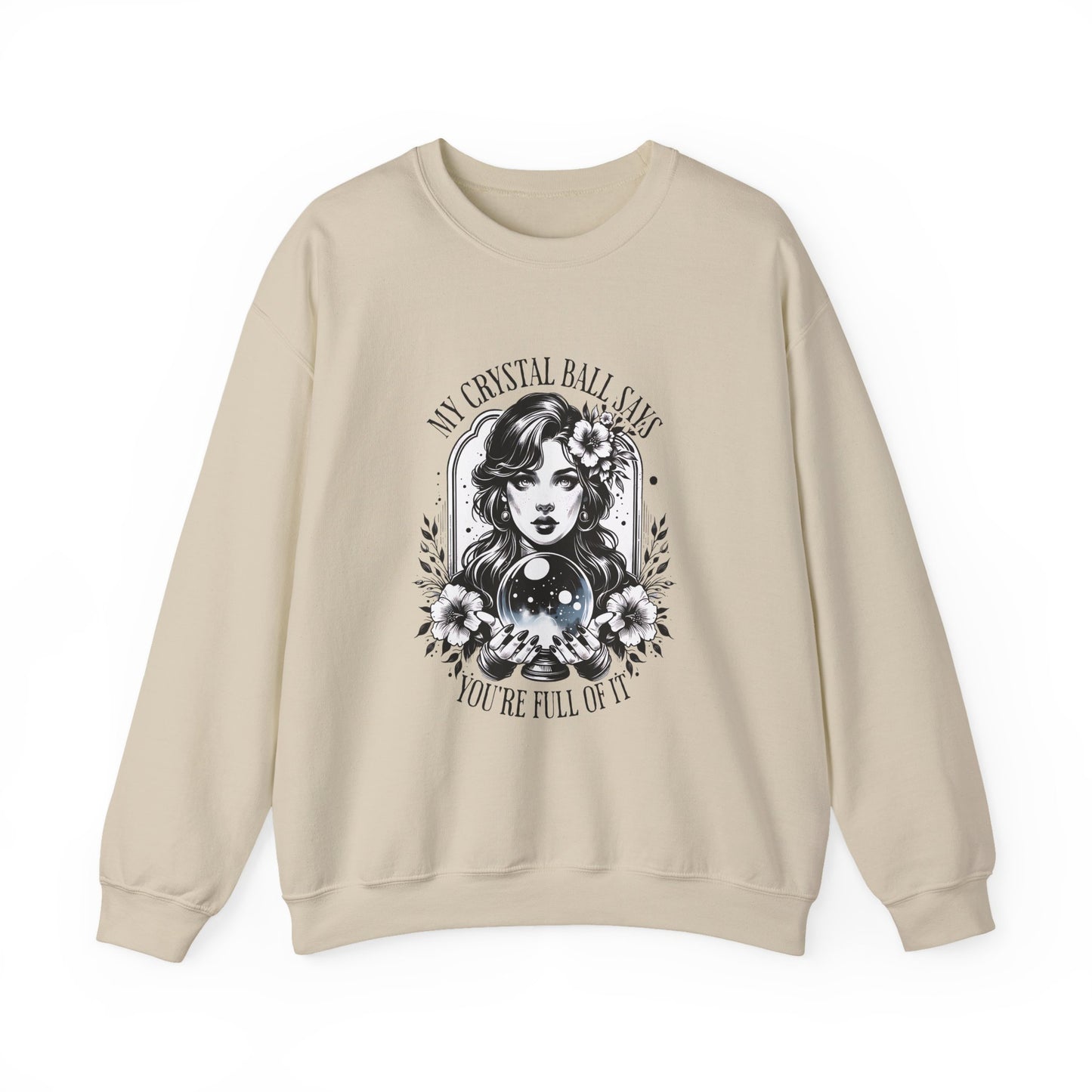 Mystical Crystal Ball Sweatshirt, Unisex Crewneck Pullover for Astrology Lovers, Boho Gift, Halloween Apparel, Daily Wear