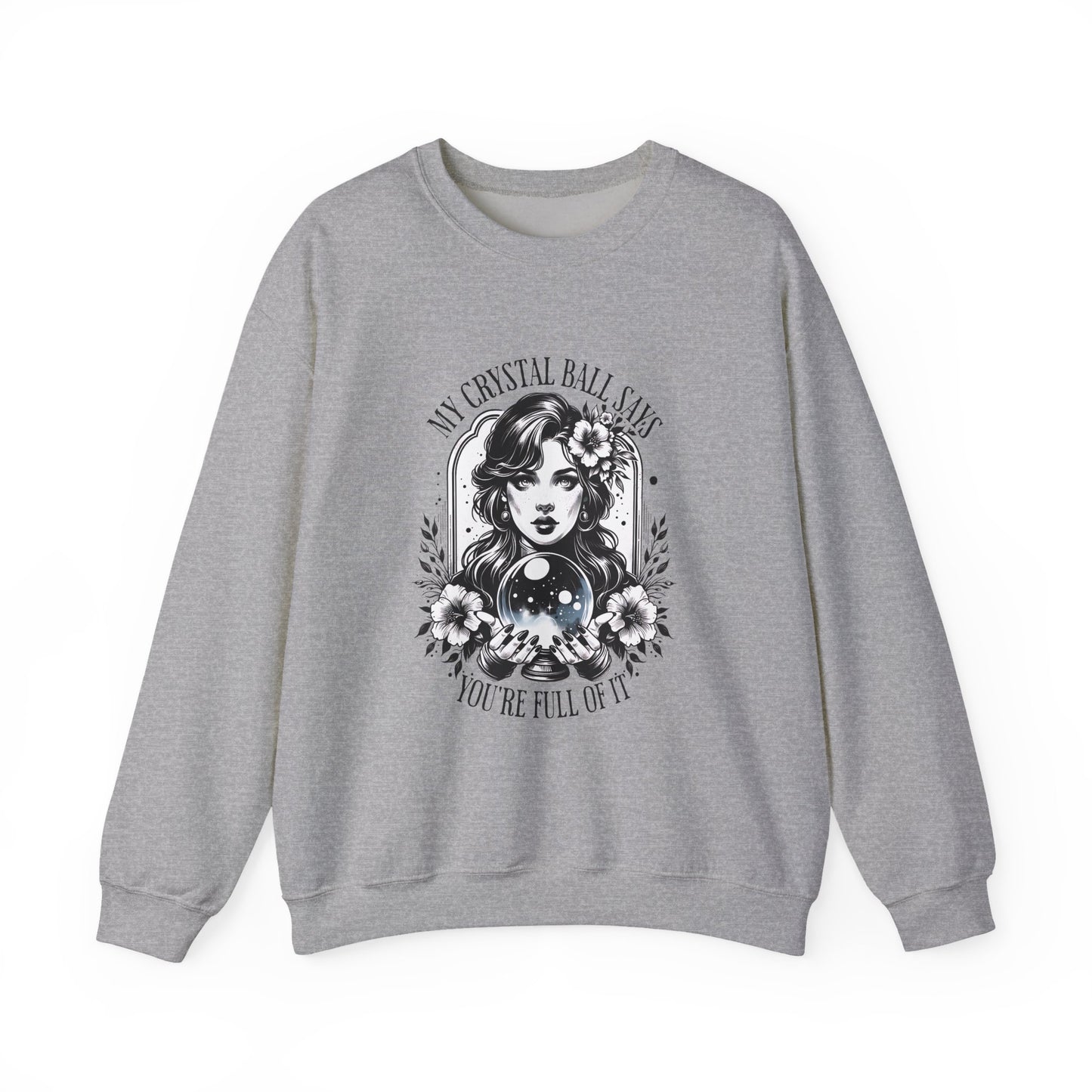 Mystical Crystal Ball Sweatshirt, Unisex Crewneck Pullover for Astrology Lovers, Boho Gift, Halloween Apparel, Daily Wear