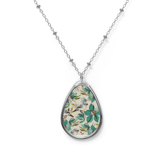 Floral Oval Necklace: A Charming Gift for Nature Lovers, Elegant Jewelry for Birthdays, Anniversaries, Weddings, Everyday Wear
