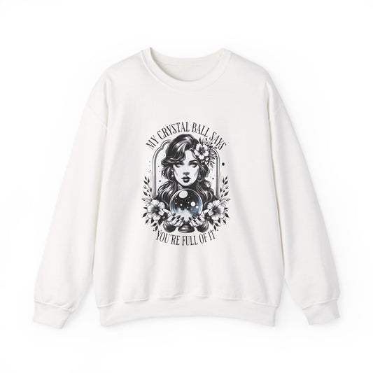 Mystical Crystal Ball Sweatshirt, Unisex Crewneck Pullover for Astrology Lovers, Boho Gift, Halloween Apparel, Daily Wear