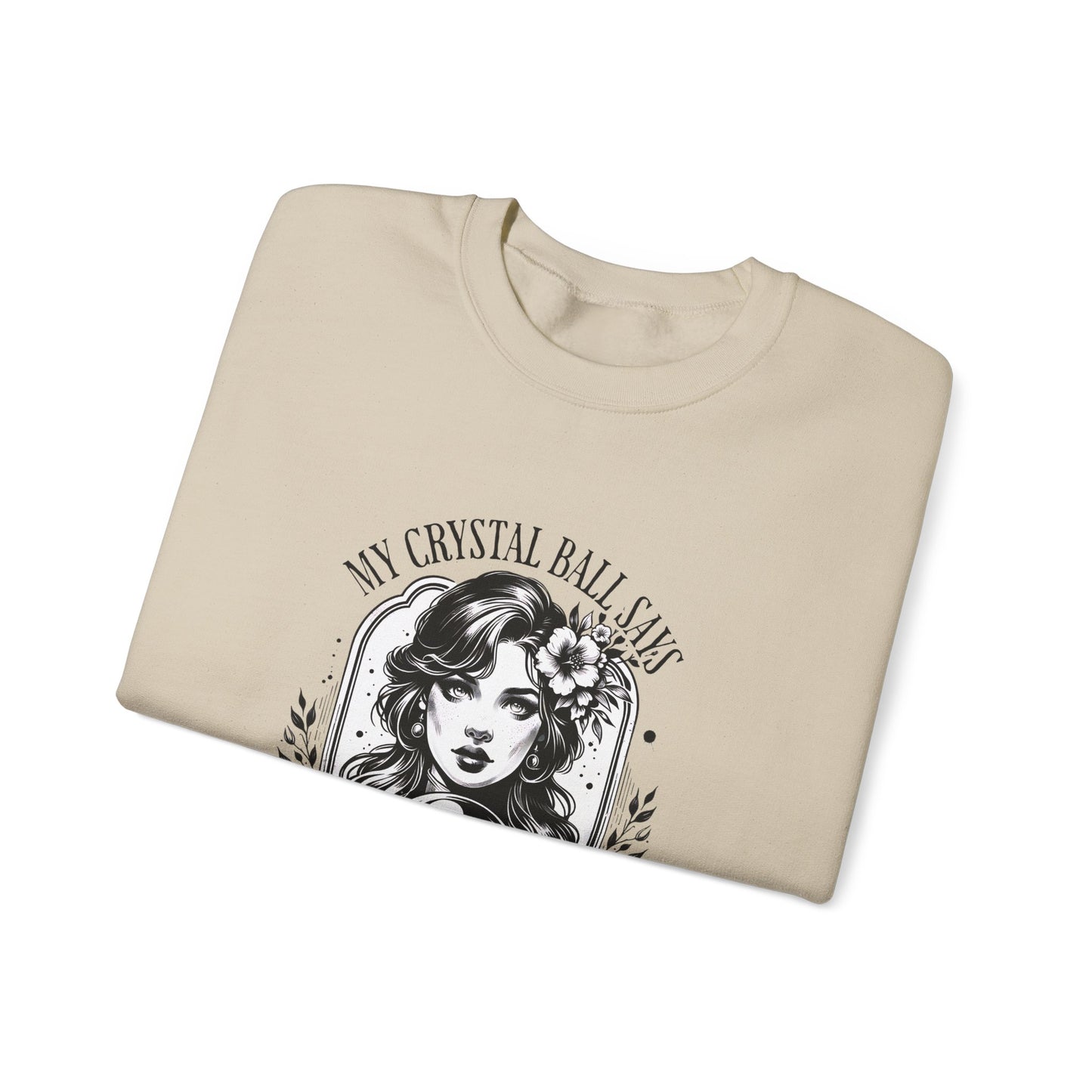 Mystical Crystal Ball Sweatshirt, Unisex Crewneck Pullover for Astrology Lovers, Boho Gift, Halloween Apparel, Daily Wear